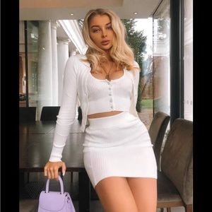 Amae Long Sleeve Cropped Polo Cardigan